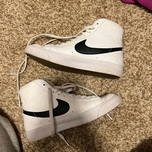Nike Blazer High-Top Sneakers in White and Black